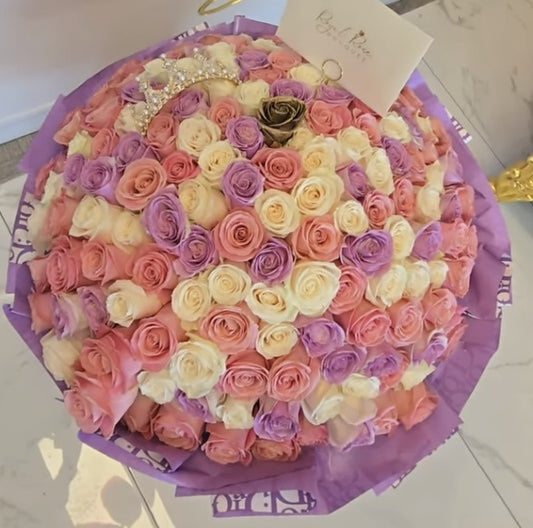 Cotton Candy 100 Roses