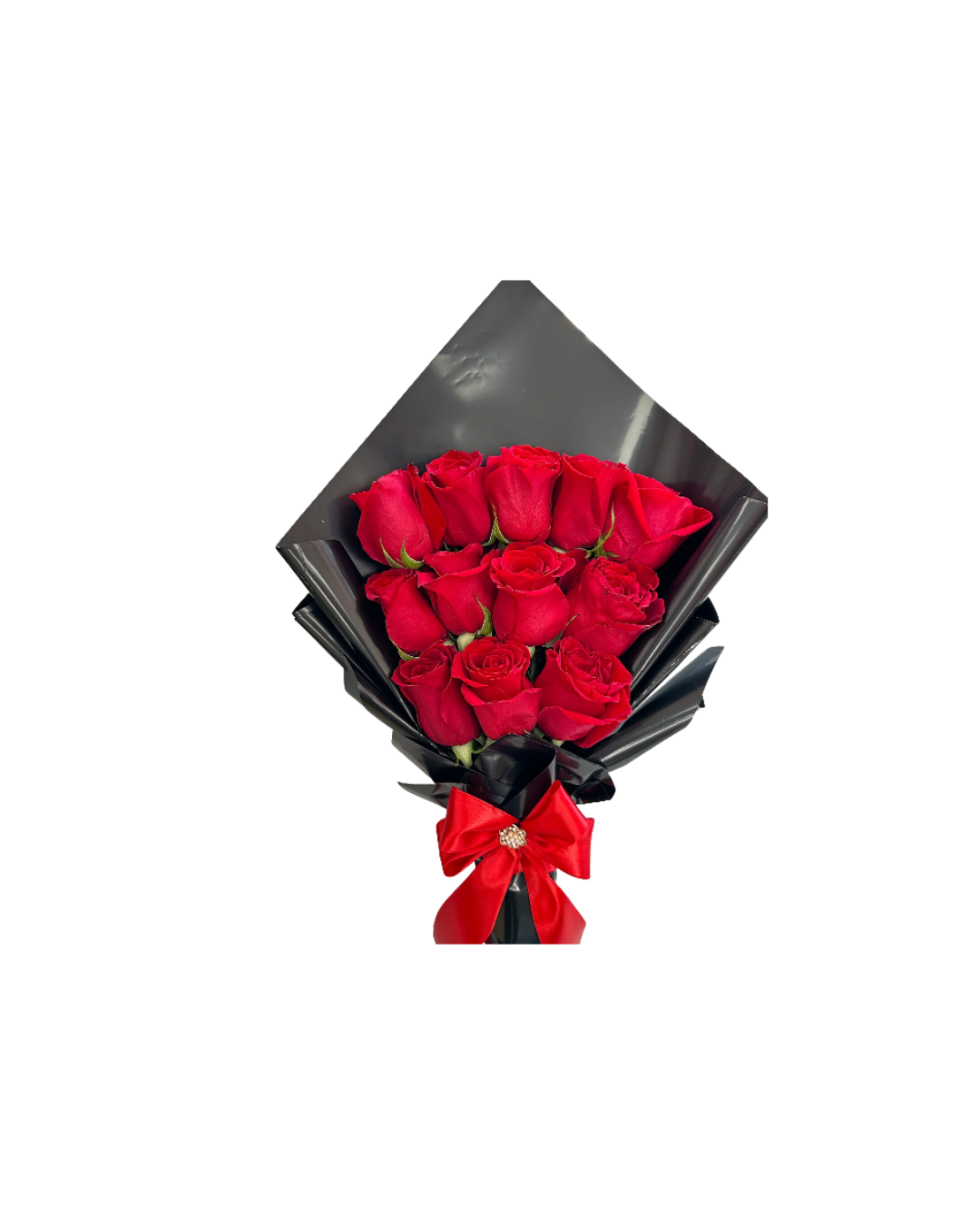 12 Christmas Roses Bouquet Flat Style