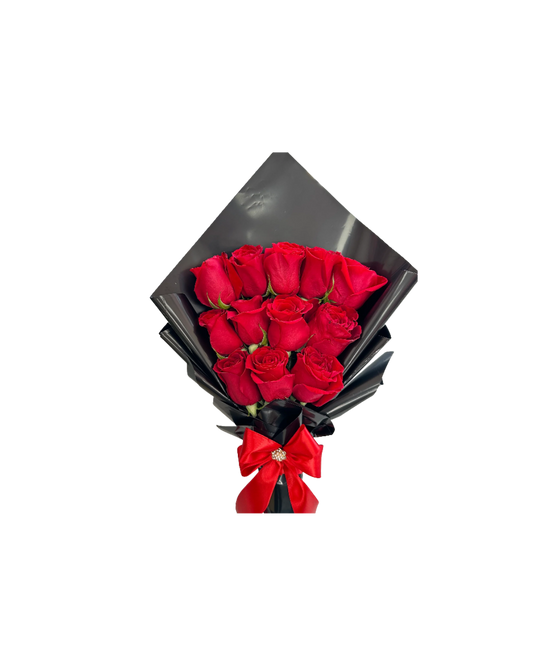 12 Christmas Roses Bouquet Flat Style