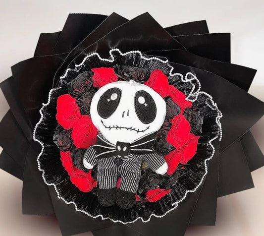 Jack Skeleton black and red roses