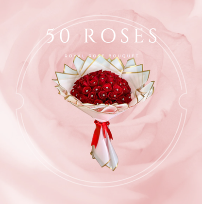 50 Roses bouquet flowers
